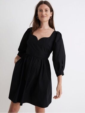 Madewell Poplin puff sleeve mini dress